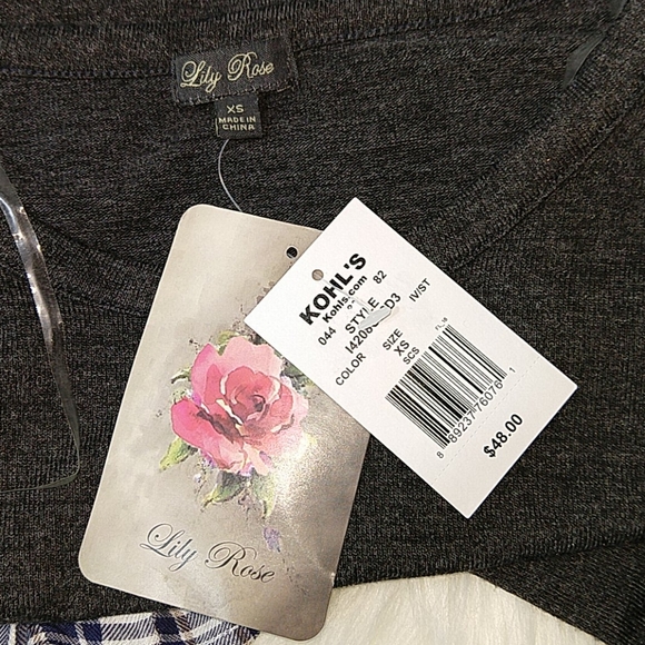 Lily Rose long sleeve gray sweater top sz XS - Picture 8 of 8